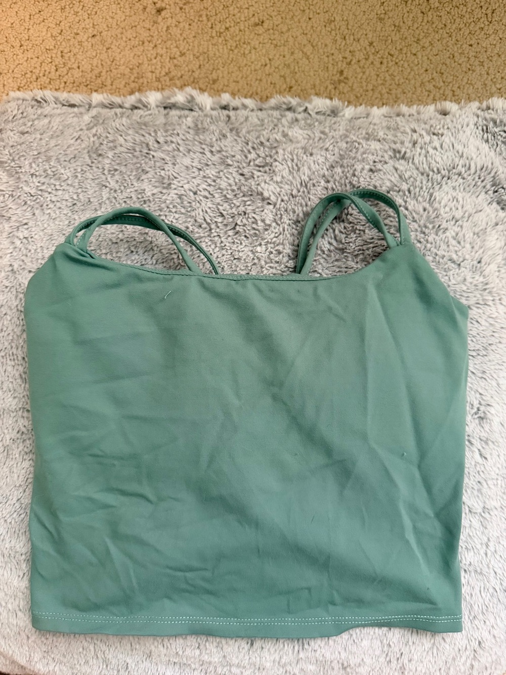 Aritzia Sage Green Double-Strap Bandeau Top